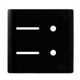 Placa p/ 2 Interrupores + 2 Furos 4x4 - Novara Preto Brilhante 